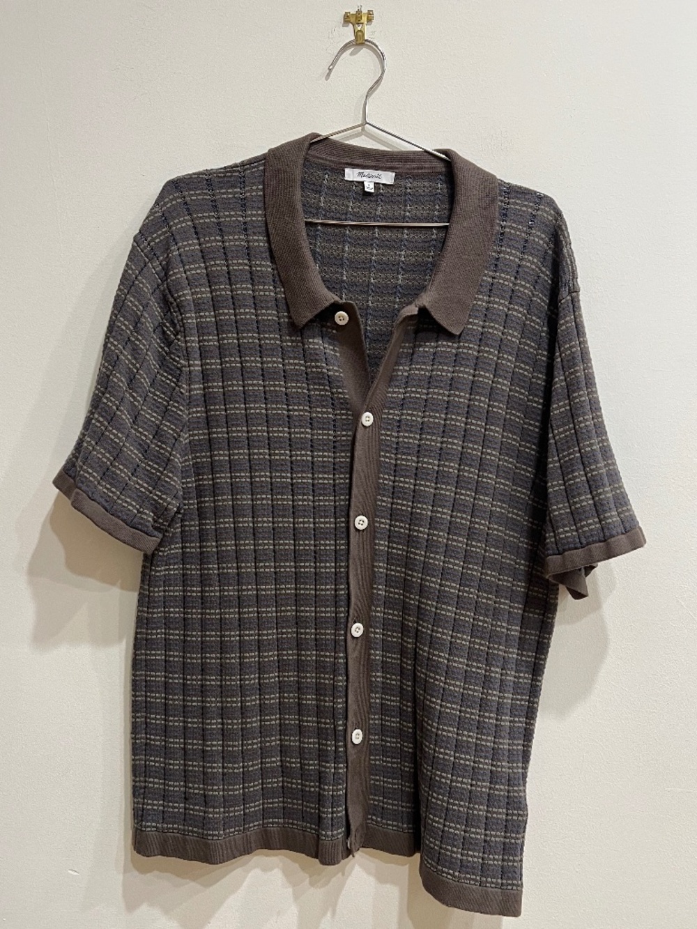 Madewell Sort of Polo Brown Knit Shirt Men's Large